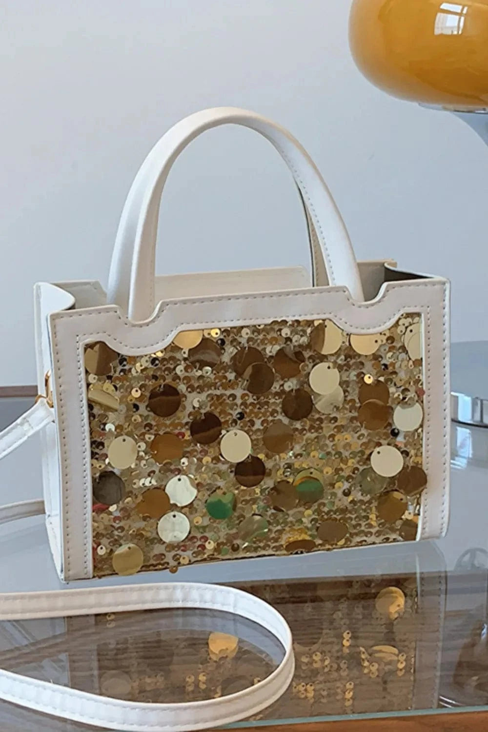 PU Leather Sequin Handbag Handbags The Nichole Collection