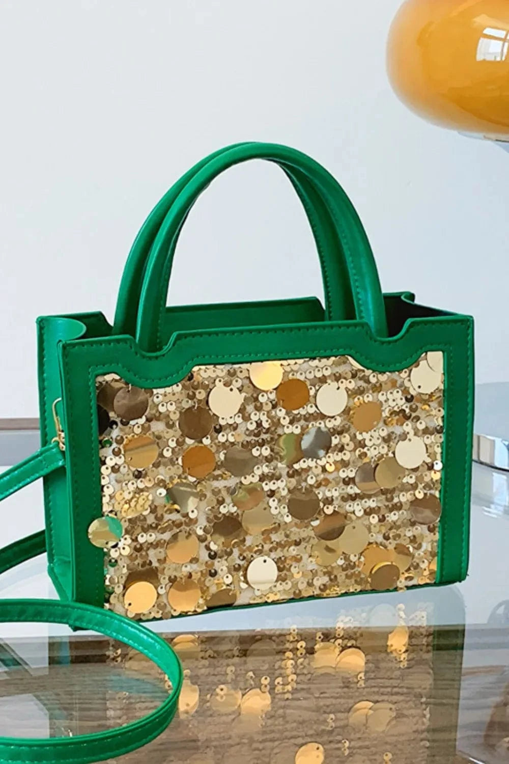 PU Leather Sequin Handbag Handbags The Nichole Collection