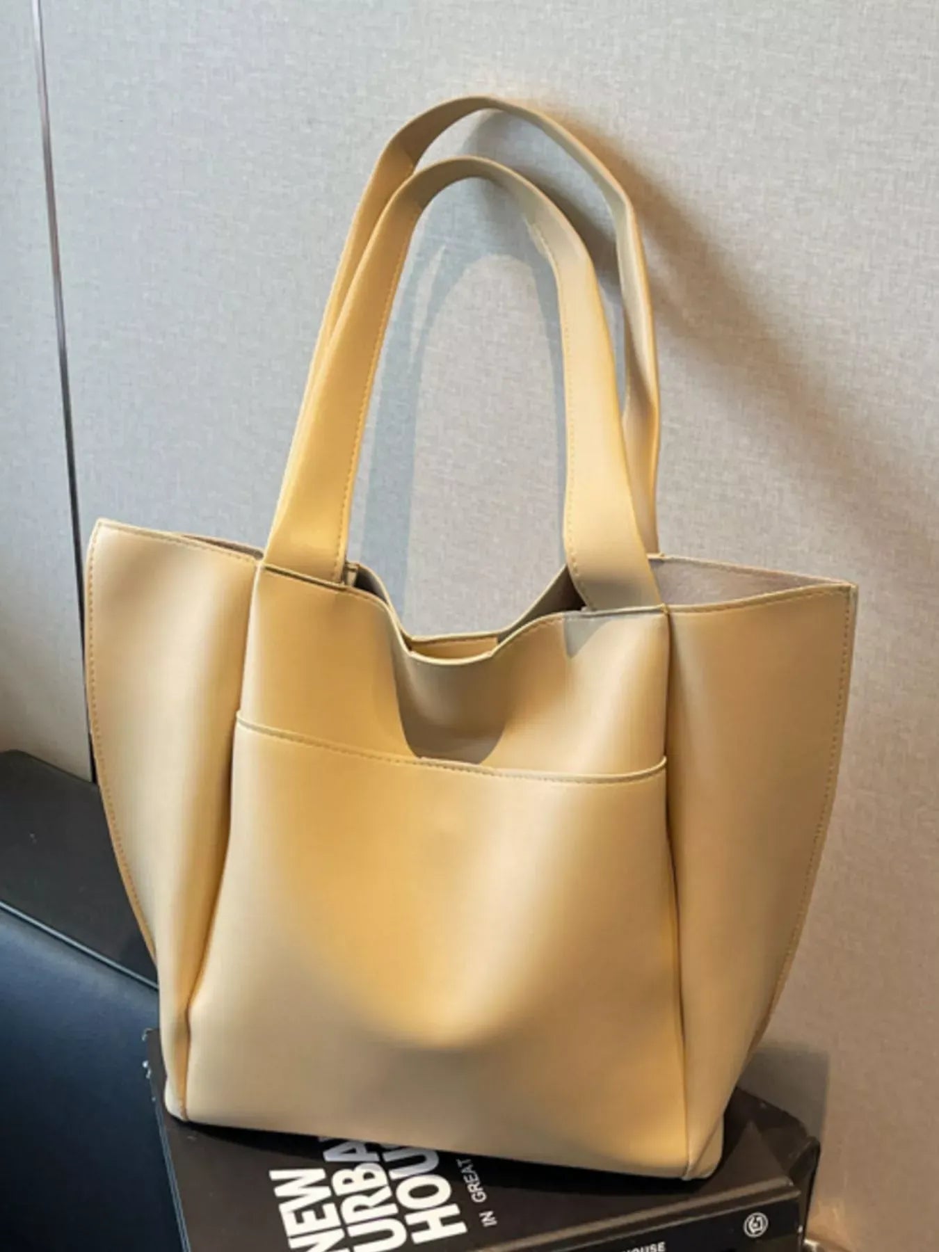 PU Leather Shoulder Bag Khaki / ONESIZE The Nichole Collection