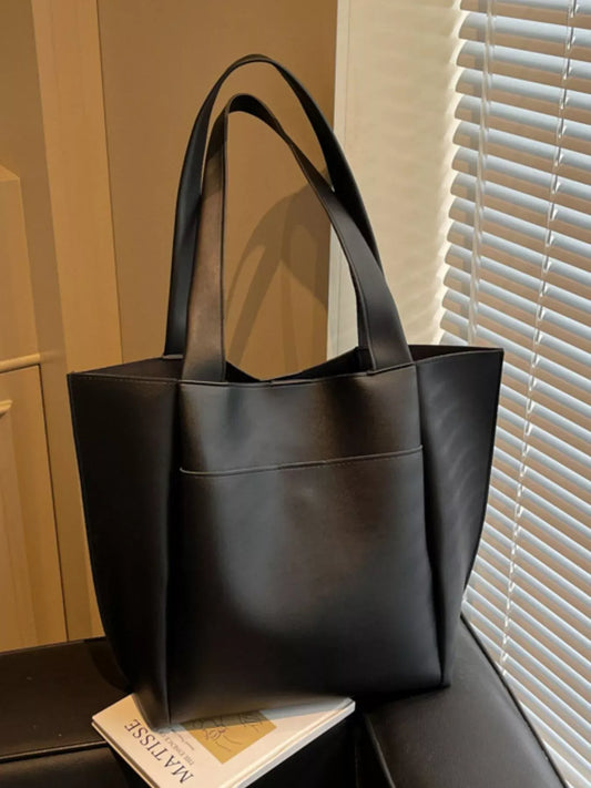 PU Leather Shoulder Bag Black / ONESIZE The Nichole Collection