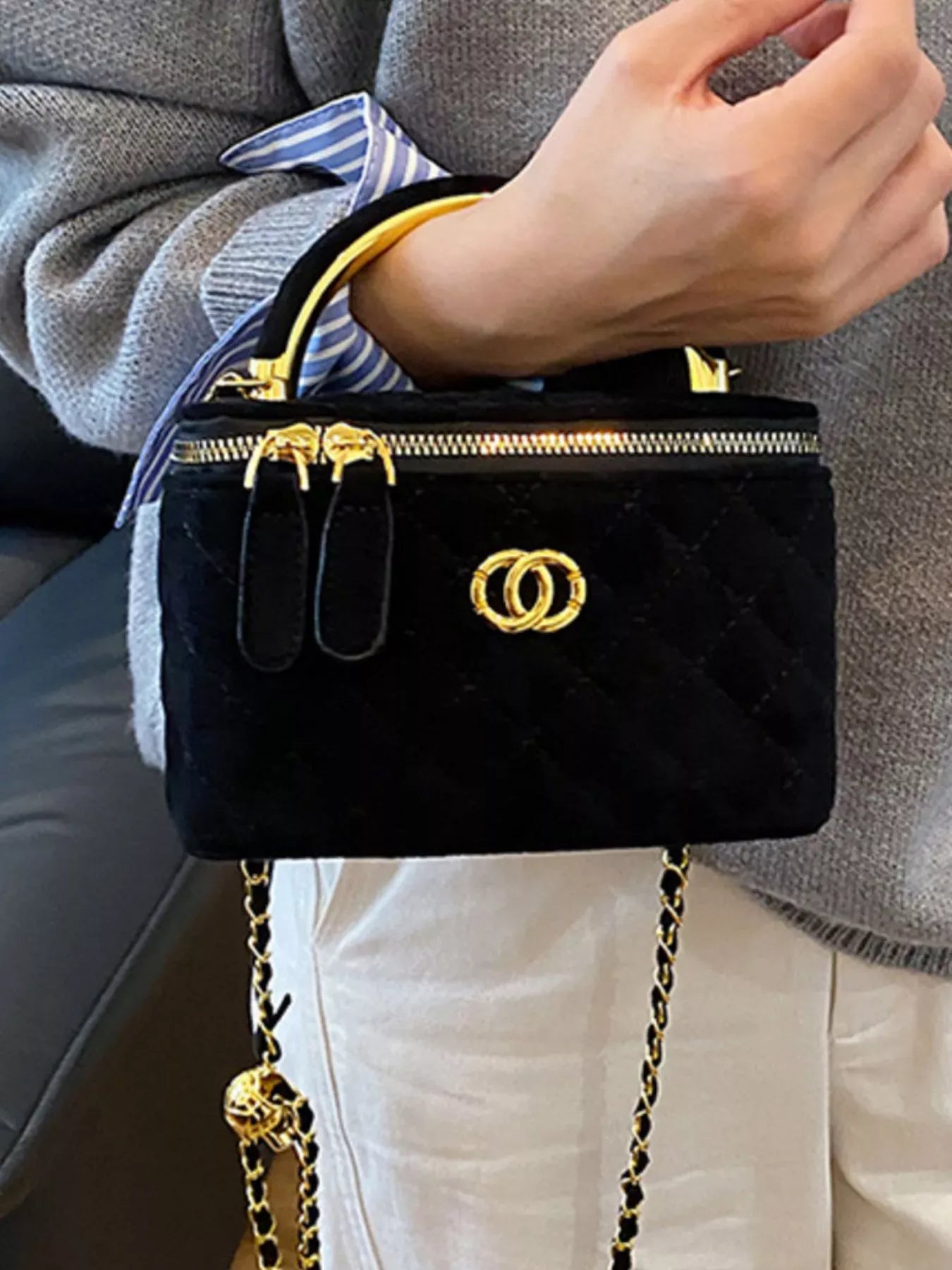 Quilted Top Handle Crossbody Bag Black / onesize The Nichole Collection - Official Site
