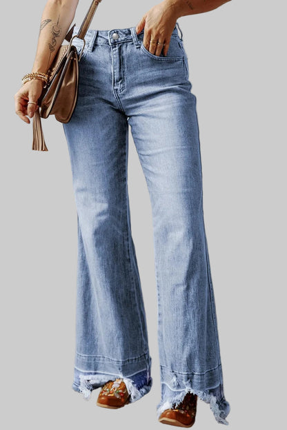 Raw Hem Bootcut Jeans with Pockets Medium / 6 The Nichole Collection