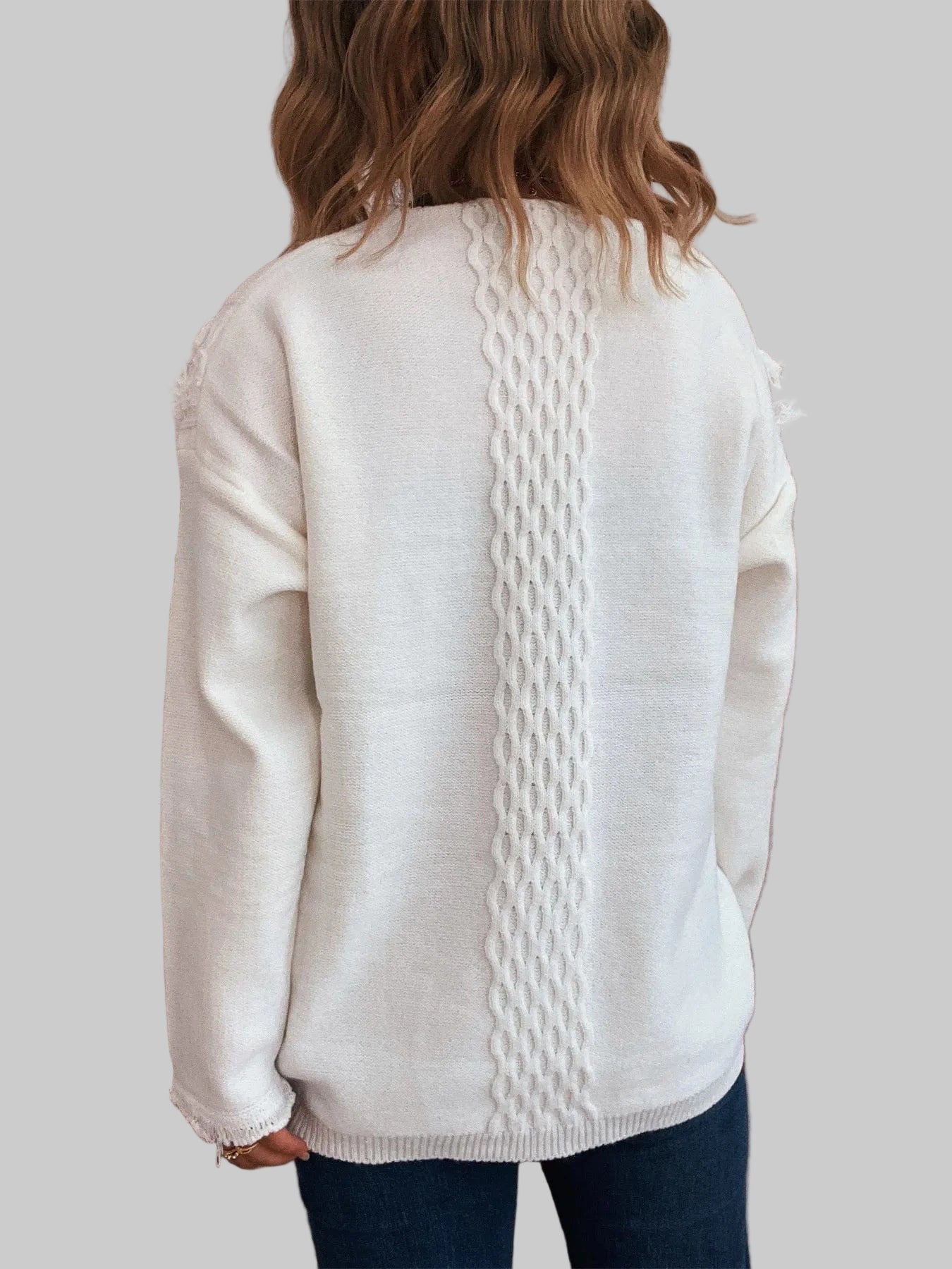 Raw Hem Lace Up Front Sweater Sweaters The Nichole Collection