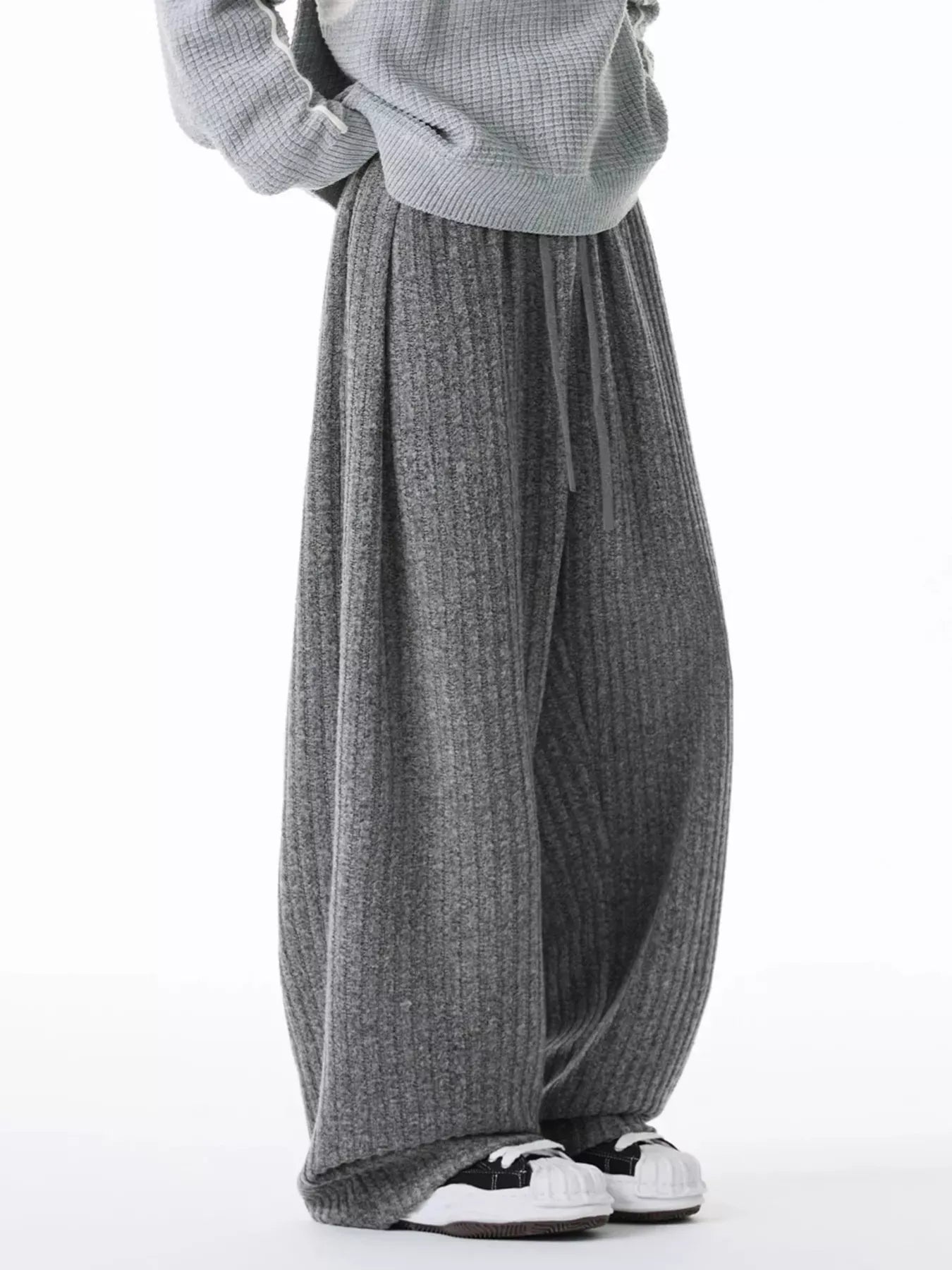 Relaxed Fit Ribbed Knit Pants | The Nichole Collection