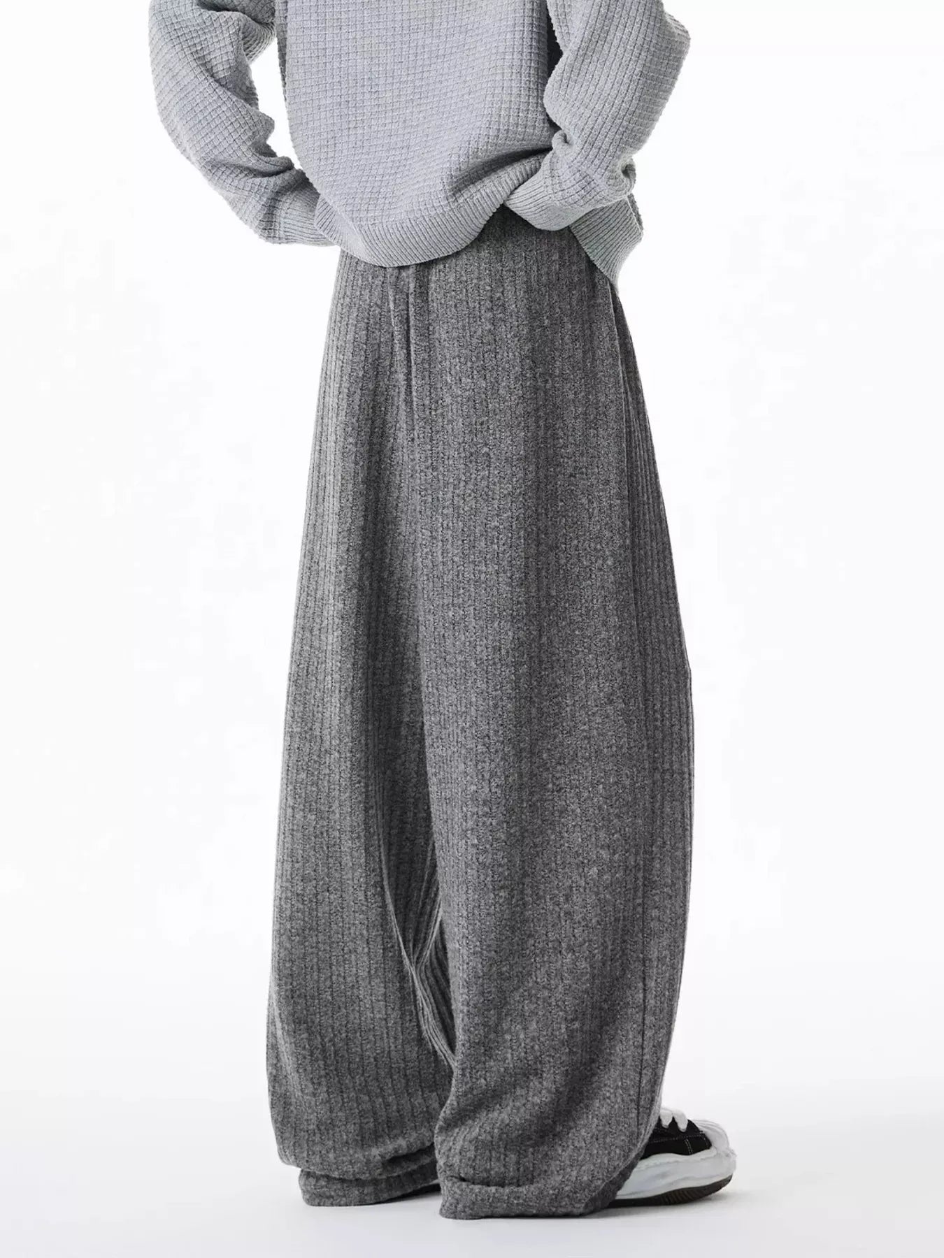 Relaxed Fit Ribbed Knit Pants | The Nichole Collection
