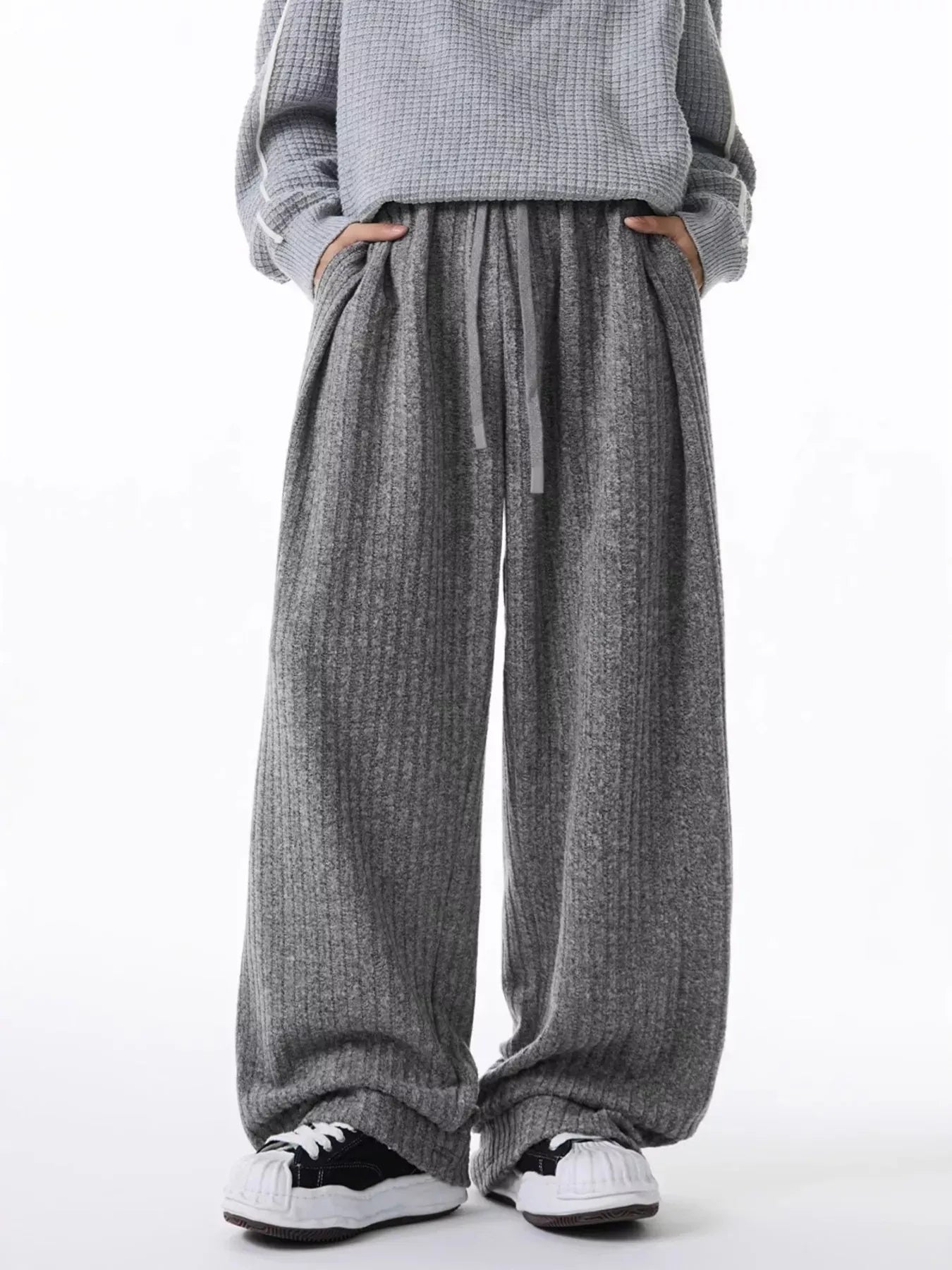 Relaxed Fit Ribbed Knit Pants | The Nichole Collection