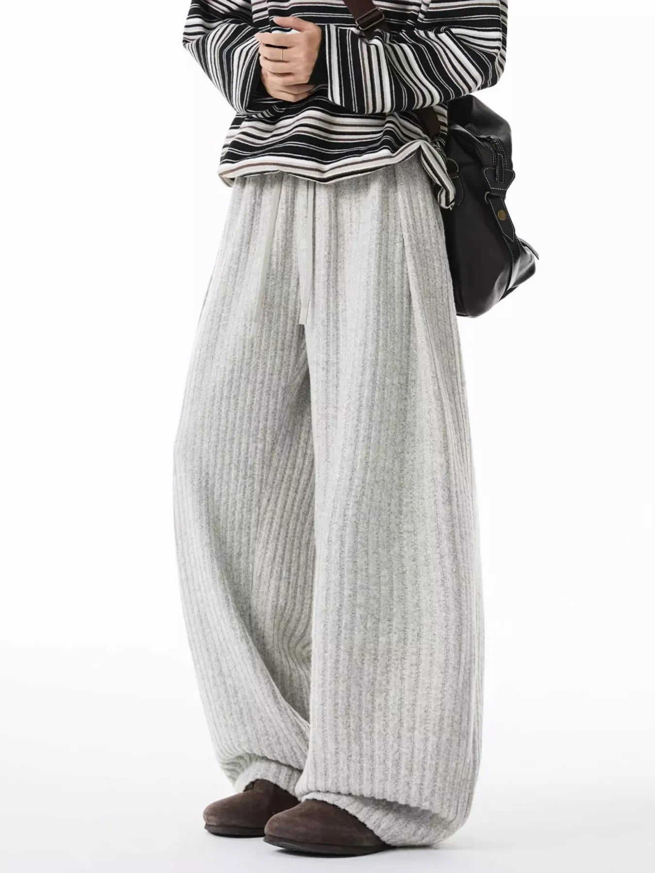 Relaxed Fit Ribbed Knit Pants | The Nichole Collection