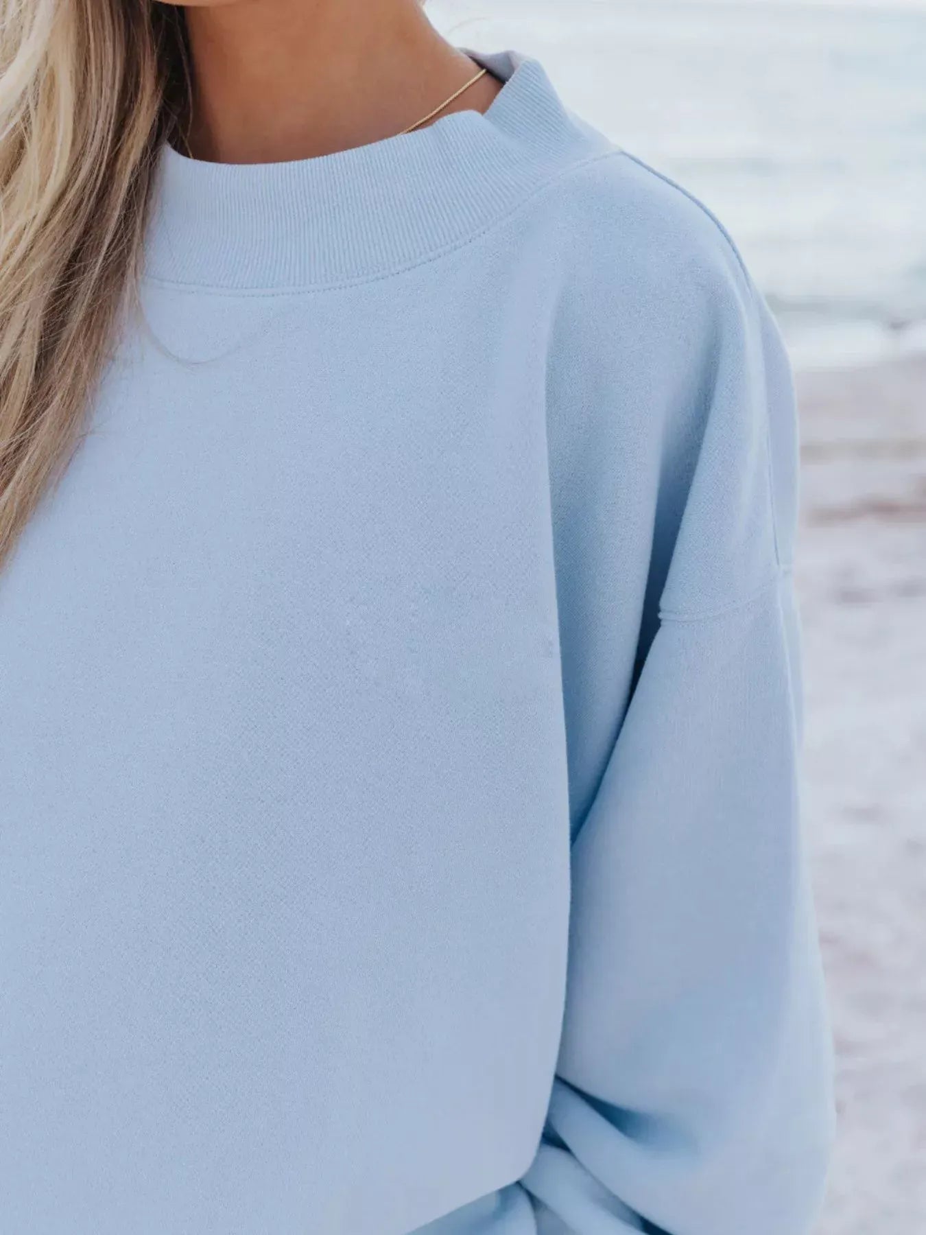 Relaxed Fit Round Neck Sweatshirt and Shorts Set The Nichole Collection