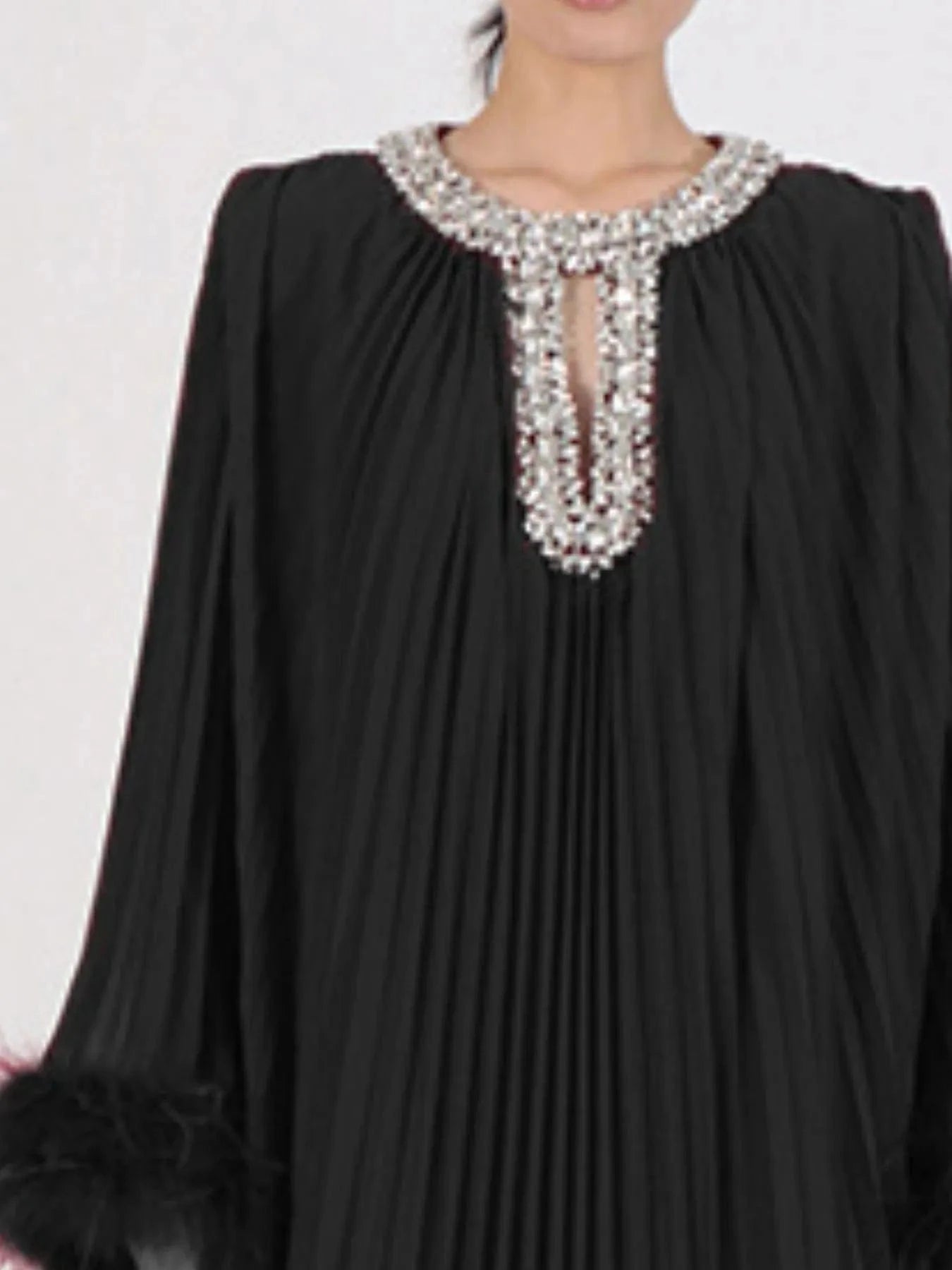 Rhinestone Long Sleeve Maxi Dress Dresses The Nichole Collection