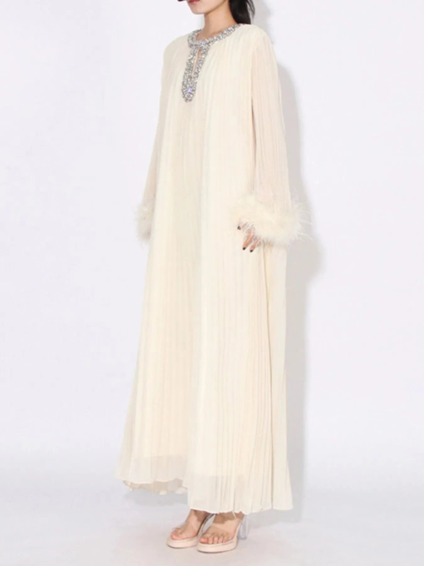 Rhinestone Long Sleeve Maxi Dress Dresses The Nichole Collection