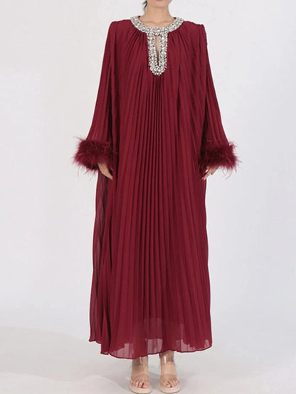 Rhinestone Long Sleeve Maxi Dress Dresses The Nichole Collection