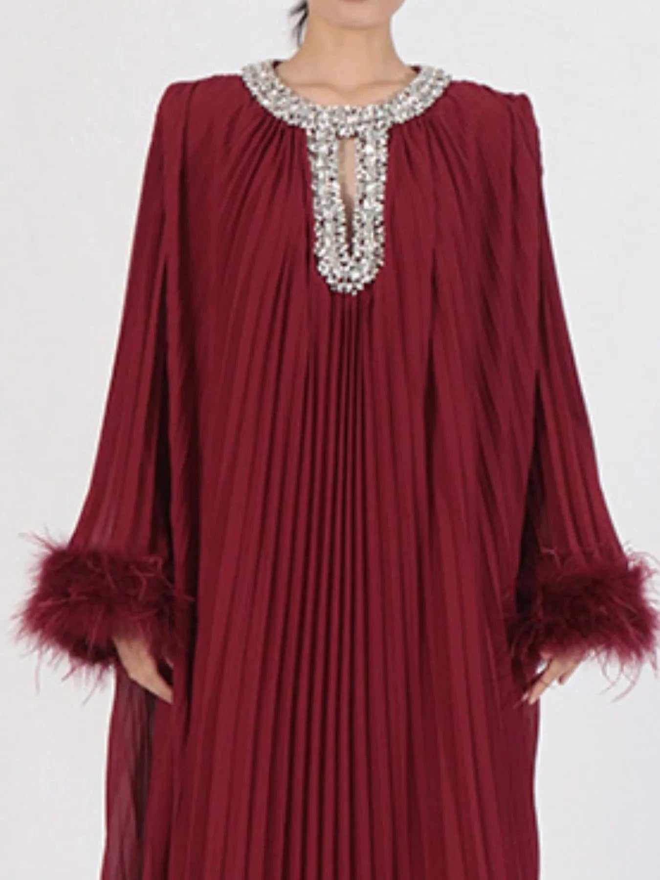 Rhinestone Long Sleeve Maxi Dress Dresses The Nichole Collection