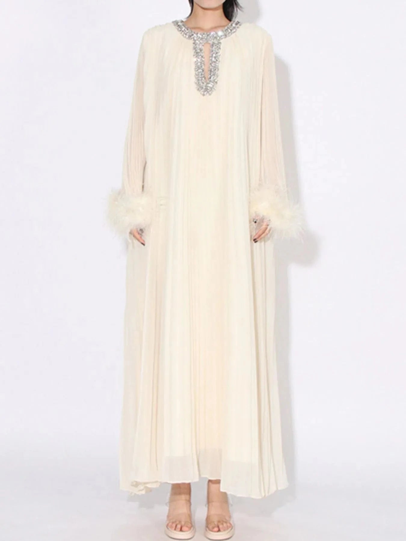 Rhinestone Long Sleeve Maxi Dress Dresses The Nichole Collection