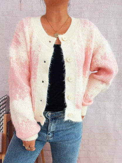 Ribbed Hem Button-Up Cardigan Cardigan The Nichole Collection
