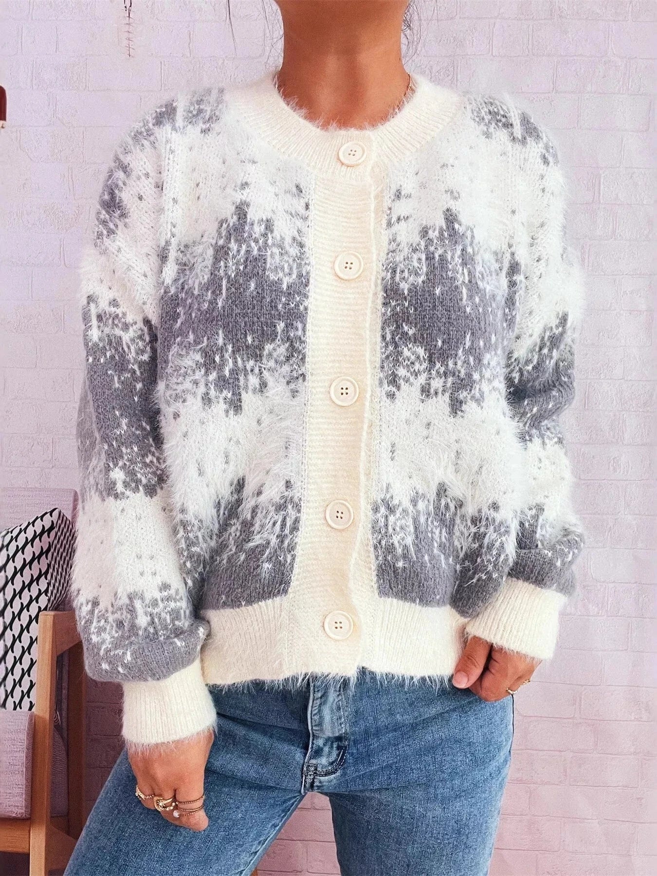Ribbed Hem Button-Up Cardigan Cardigan The Nichole Collection