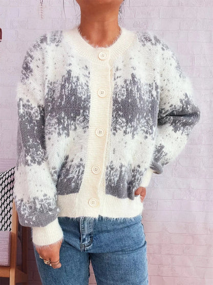 Ribbed Hem Button-Up Cardigan Cardigan The Nichole Collection