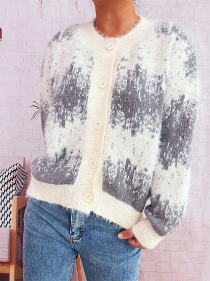 Ribbed Hem Button-Up Cardigan Cardigan The Nichole Collection