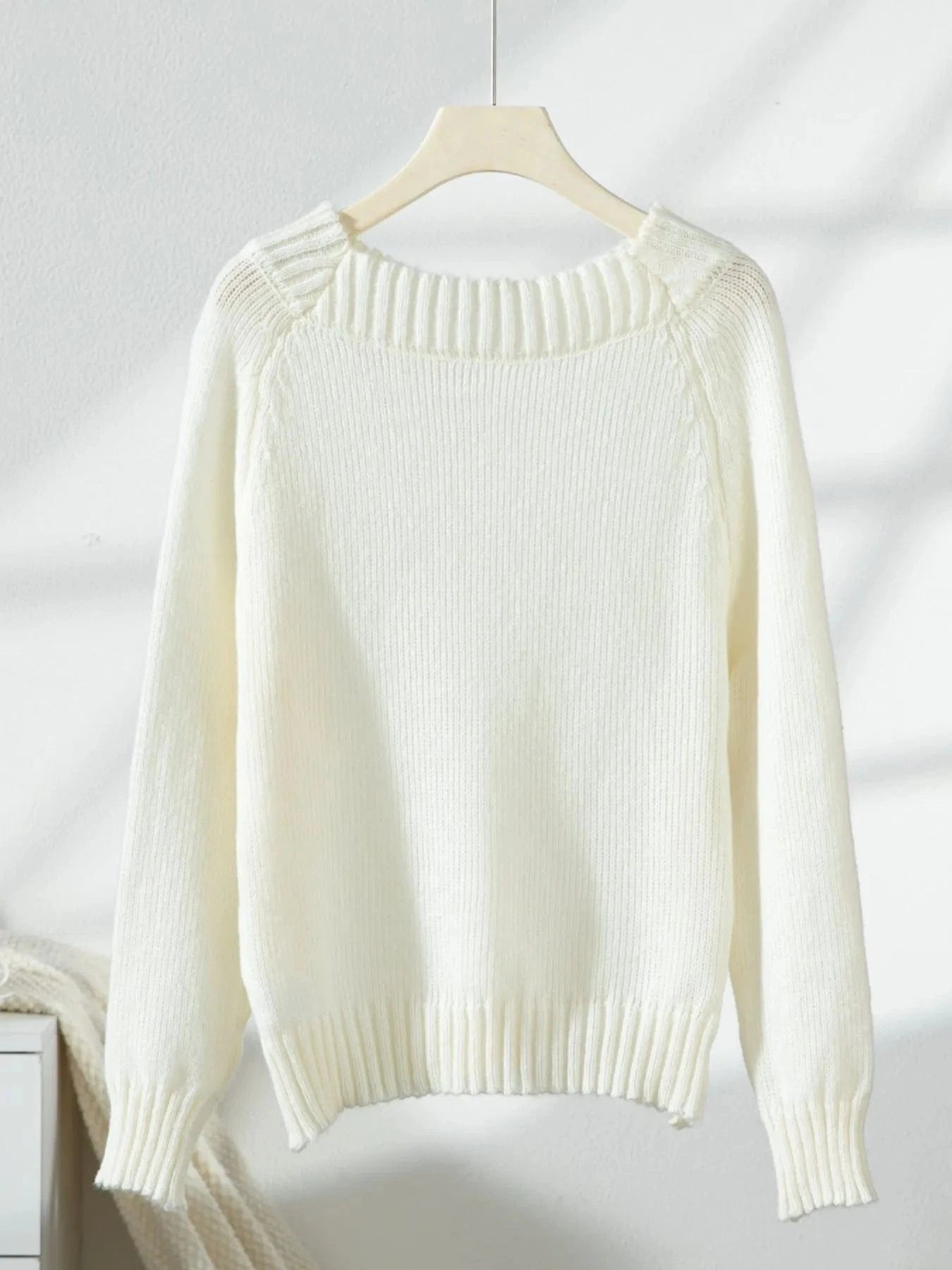 Ribbed Knit Boat Neck Sweater Sweaters The Nichole Collection