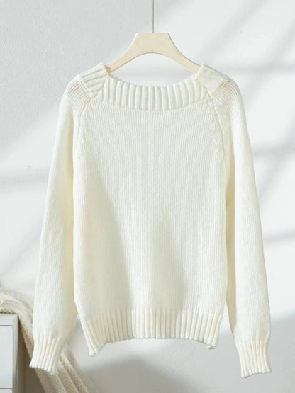 Ribbed Knit Boat Neck Sweater Sweaters The Nichole Collection