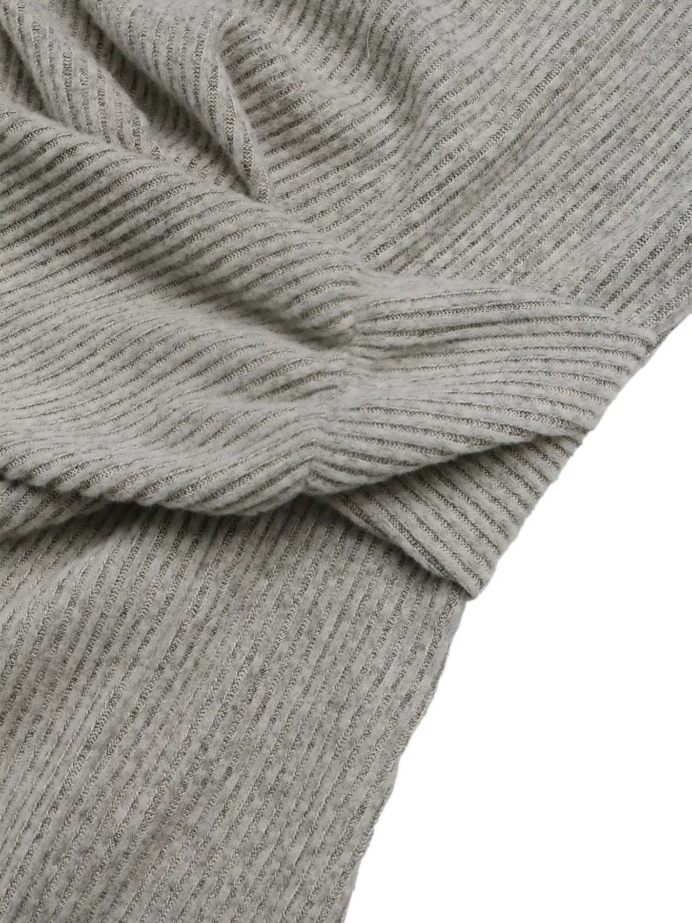 Ribbed Knit Twist Front Long Sleeve Midi Dress with Slit The Nichole Collection - Official Site