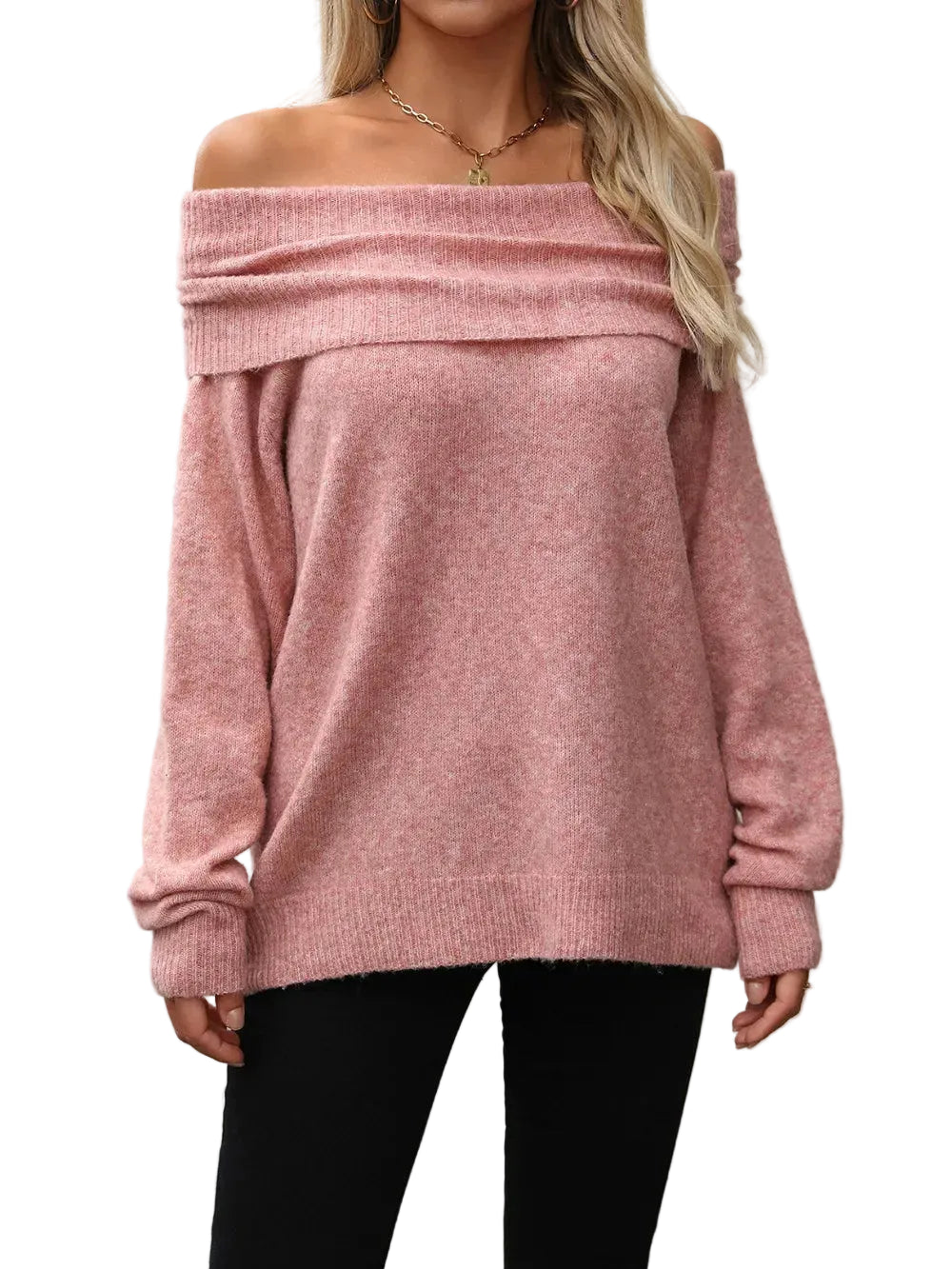 Ribbed Turtleneck Long Sleeve Sweater Dusty Pink / S The Nichole Collection - Official Site