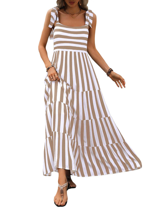 Riviera Days Tie-Strap Maxi Dress The Nichole Collection