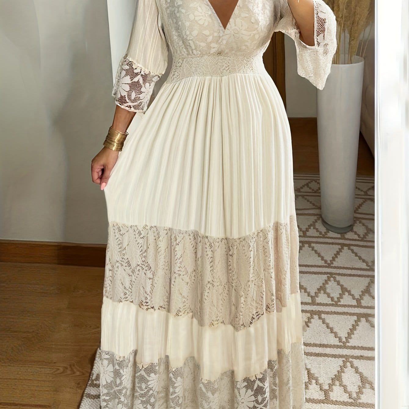 Romantic Ivory Lace Maxi Gown The Nichole Collection