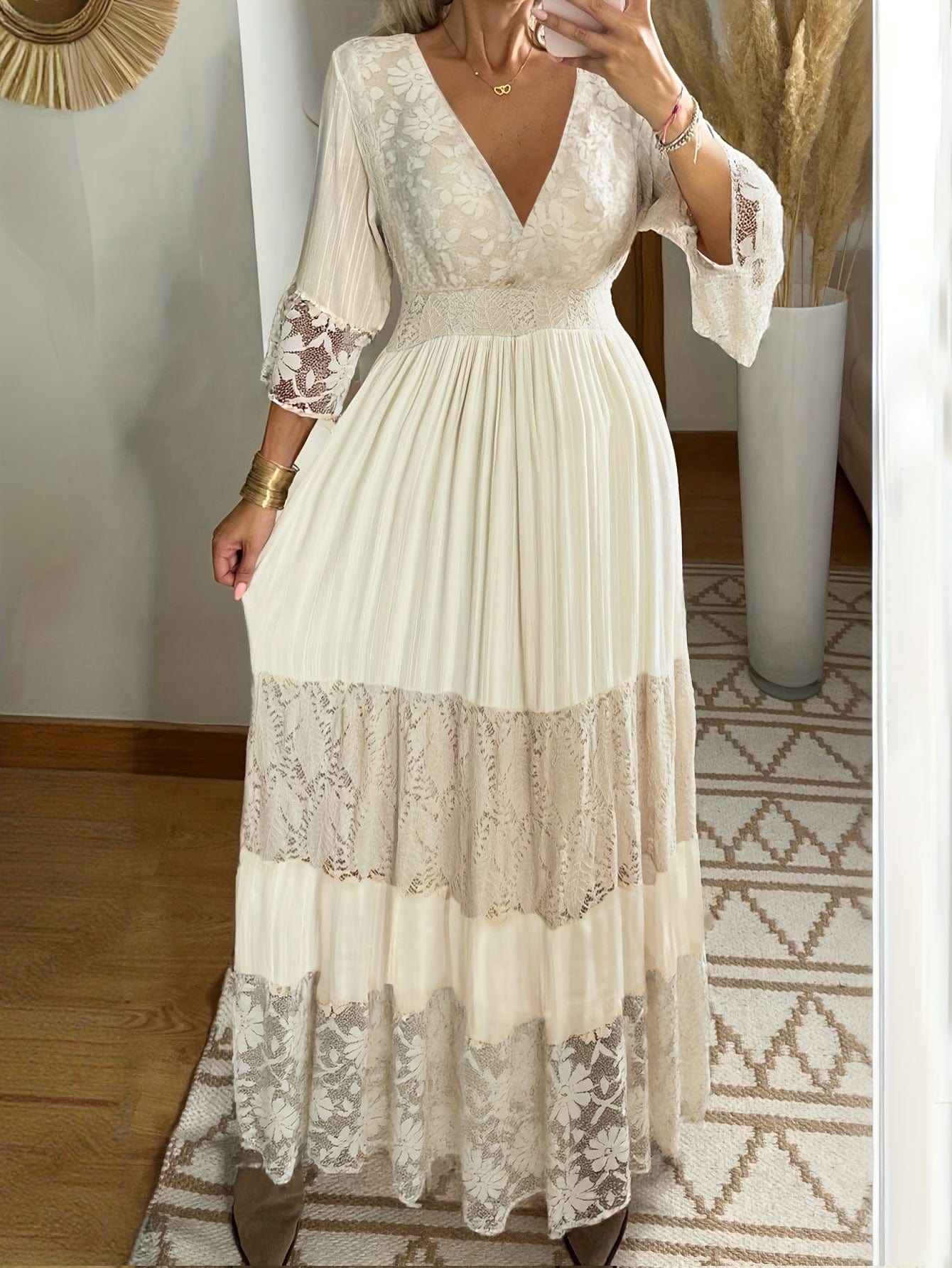 Romantic Ivory Lace Maxi Gown The Nichole Collection