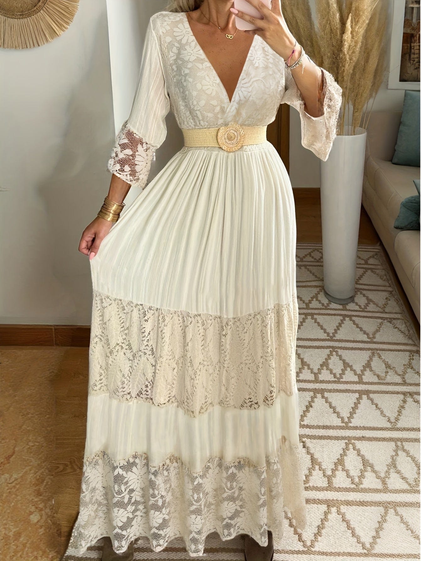 Romantic Ivory Lace Maxi Gown The Nichole Collection