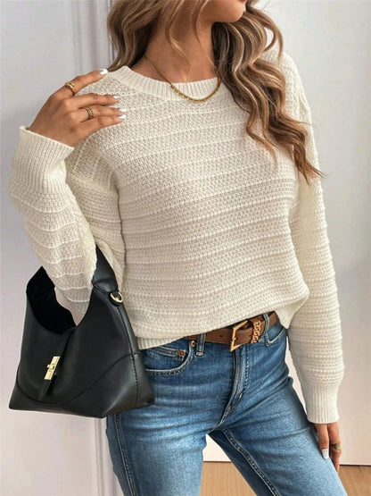 Round Neck Bow-Back Knit Top Sweaters The Nichole Collection