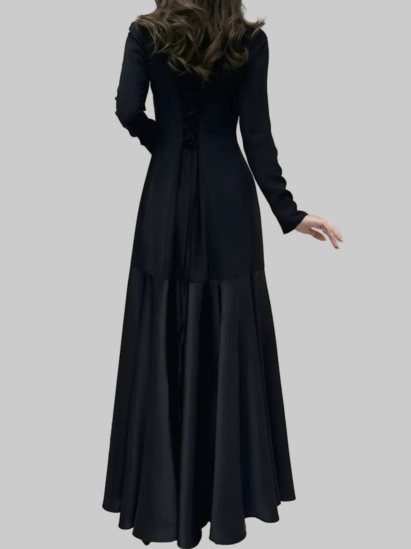 Round Neck Long Sleeve Maxi Dress The Nichole Collection