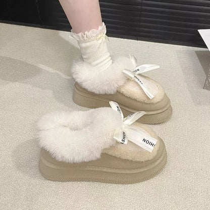 Round Toe Platform Boots Ivory / 36 The Nichole Collection