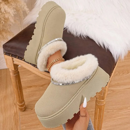 Round Toe Platform Boots Ivory / 36 The Nichole Collection
