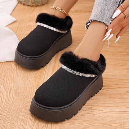 Round Toe Platform Boots Black / 36 The Nichole Collection