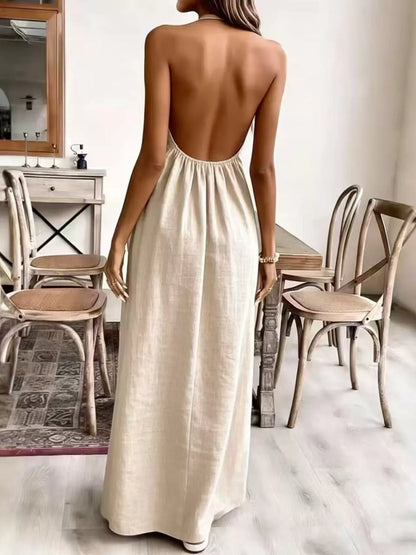 Ruched Halter Neck Maxi Dress The Nichole Collection - Official Site