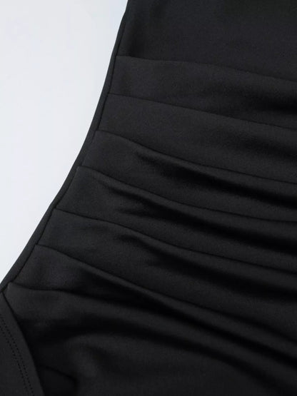 Ruched High-Slit Maxi Dress The Nichole Collection
