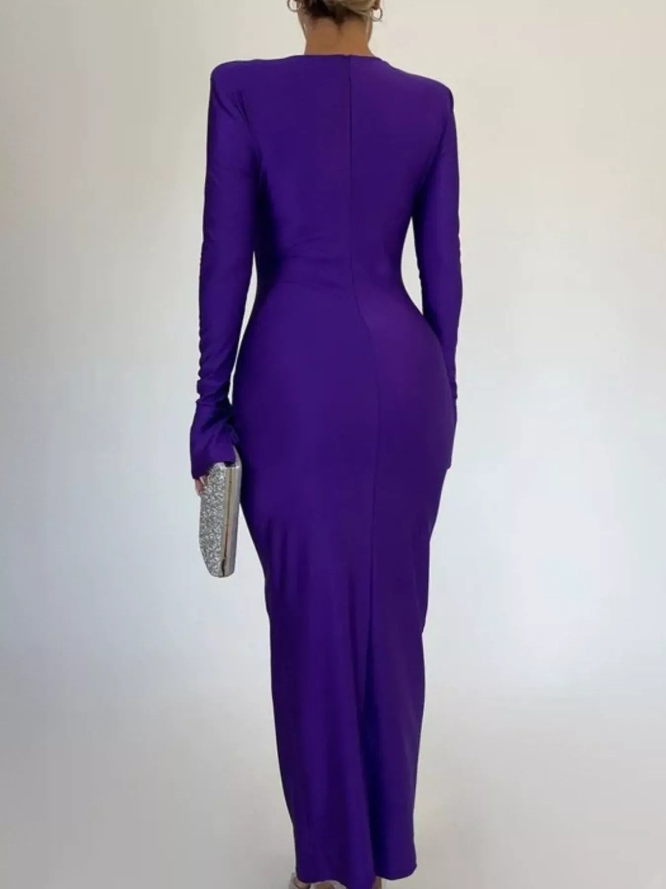 Ruched Long Sleeve Bodycon Maxi Dress Dresses The Nichole Collection