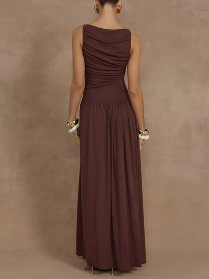 Ruched Sleeveless Maxi Dress The Nichole Collection