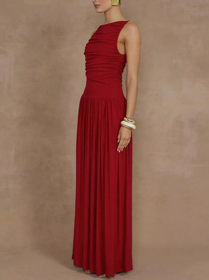 Ruched Sleeveless Maxi Dress The Nichole Collection