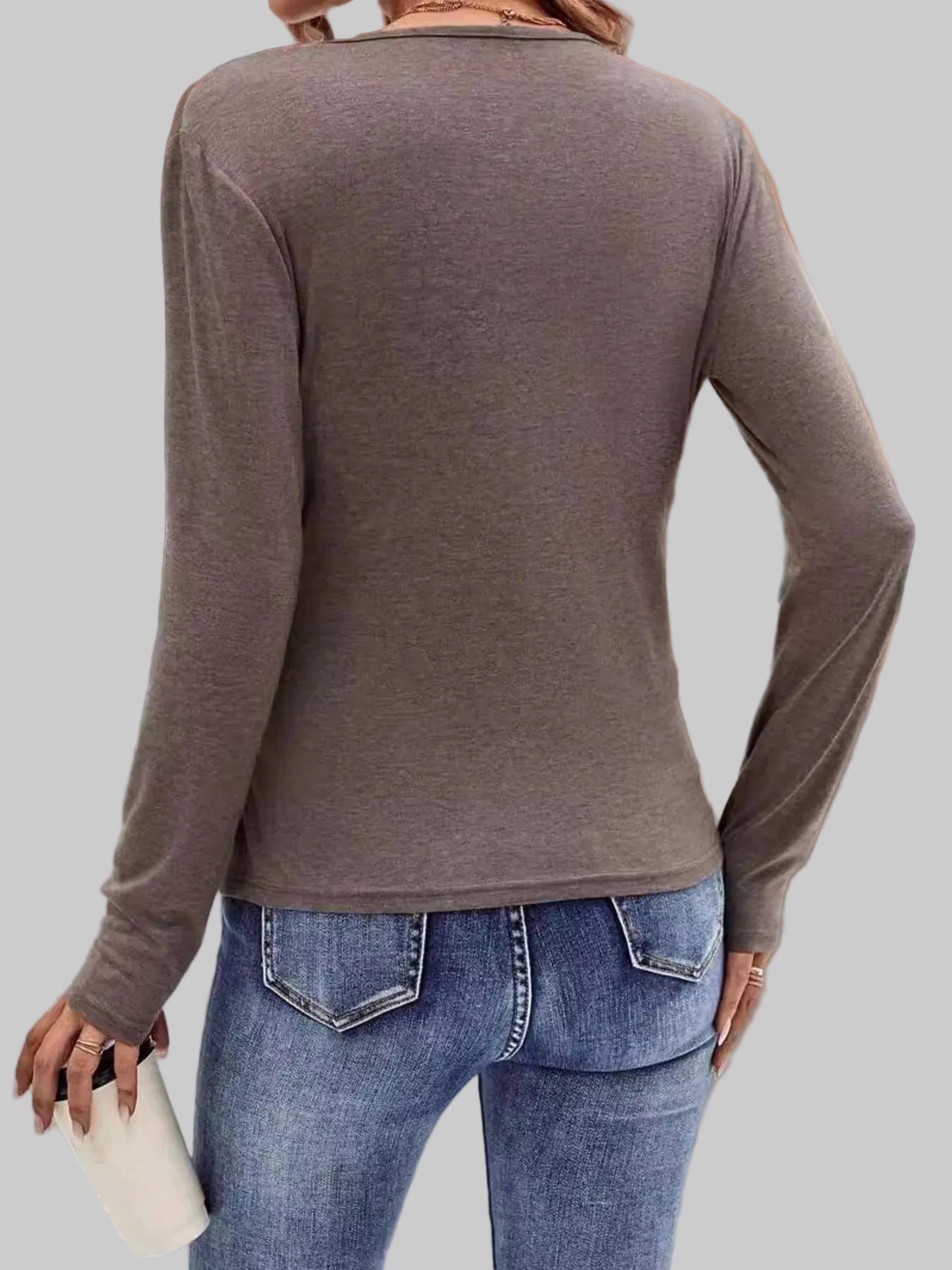 Ruched Surplice Long Sleeve T-Shirt Shirts & Tops The Nichole Collection