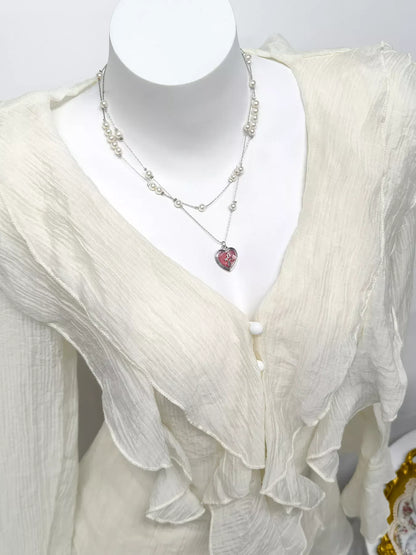 Ruffle Trimmed Blouse and Skirt Set The Nichole Collection