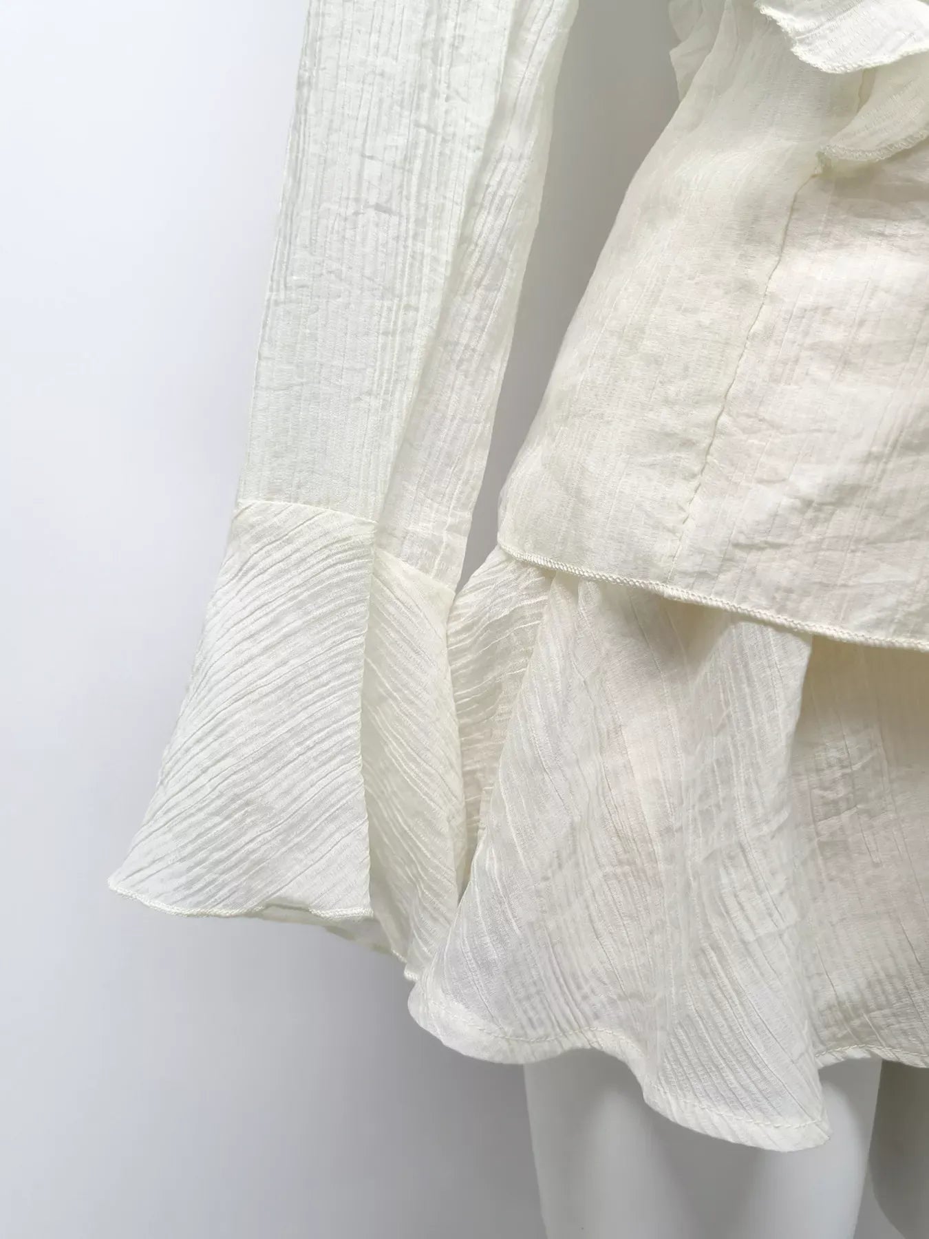 Ruffle Trimmed Blouse and Skirt Set The Nichole Collection