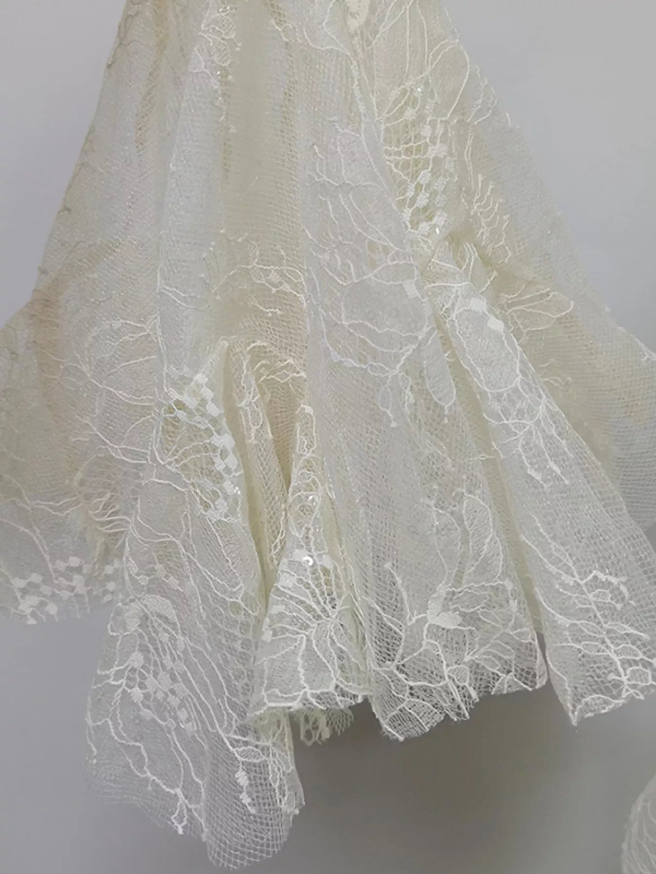 Ruffled Hem Lace Long Sleeve Dress The Nichole Collection - Official Site