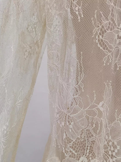 Ruffled Hem Lace Long Sleeve Dress The Nichole Collection - Official Site