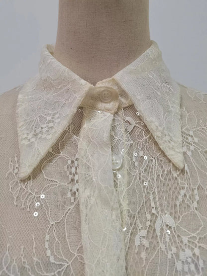 Ruffled Hem Lace Long Sleeve Dress The Nichole Collection - Official Site