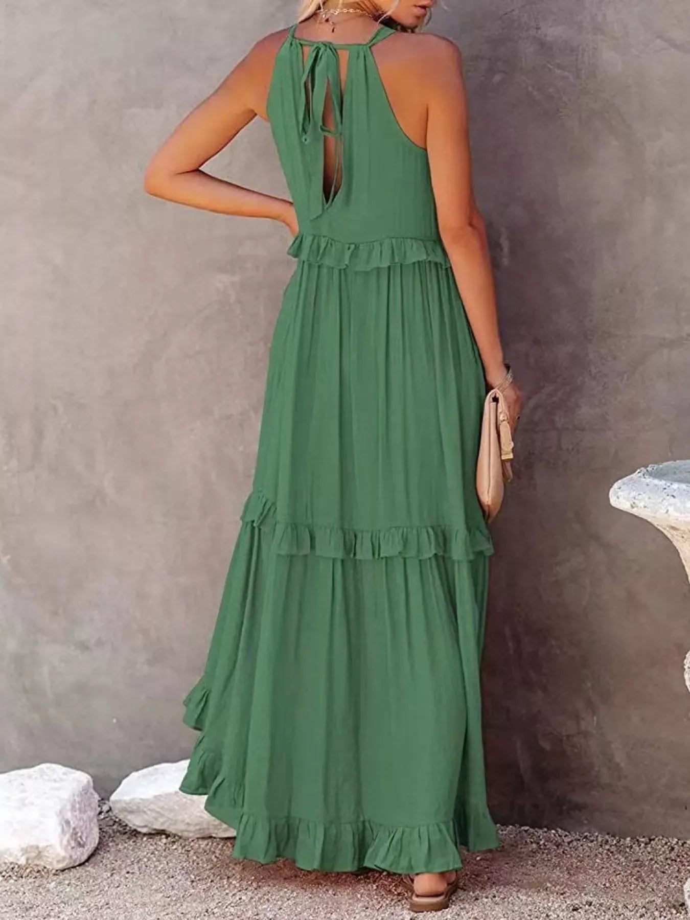 Ruffled Tiered Sleeveless Maxi Dress The Nichole Collection