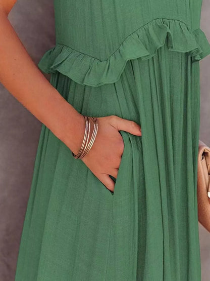 Ruffled Tiered Sleeveless Maxi Dress The Nichole Collection
