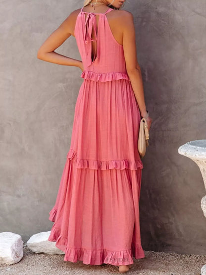 Ruffled Tiered Sleeveless Maxi Dress The Nichole Collection