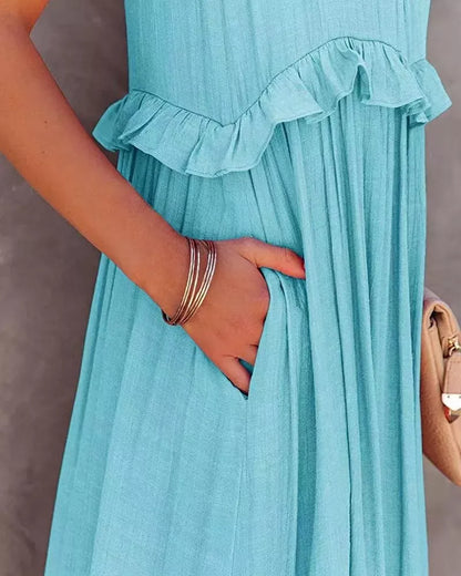 Ruffled Tiered Sleeveless Maxi Dress The Nichole Collection