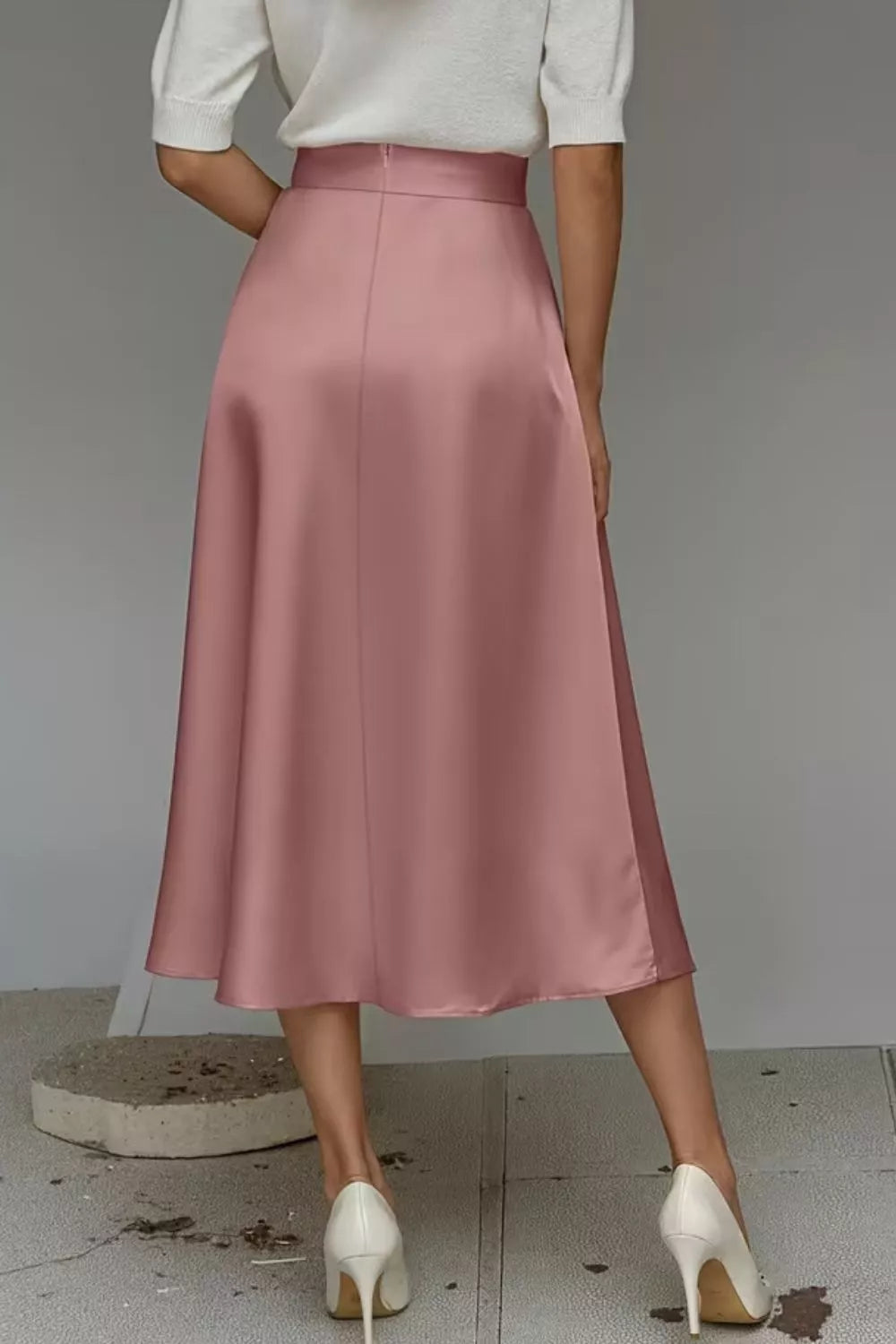 Satin A-Line Midi Skirt The Nichole Collection - Official Site
